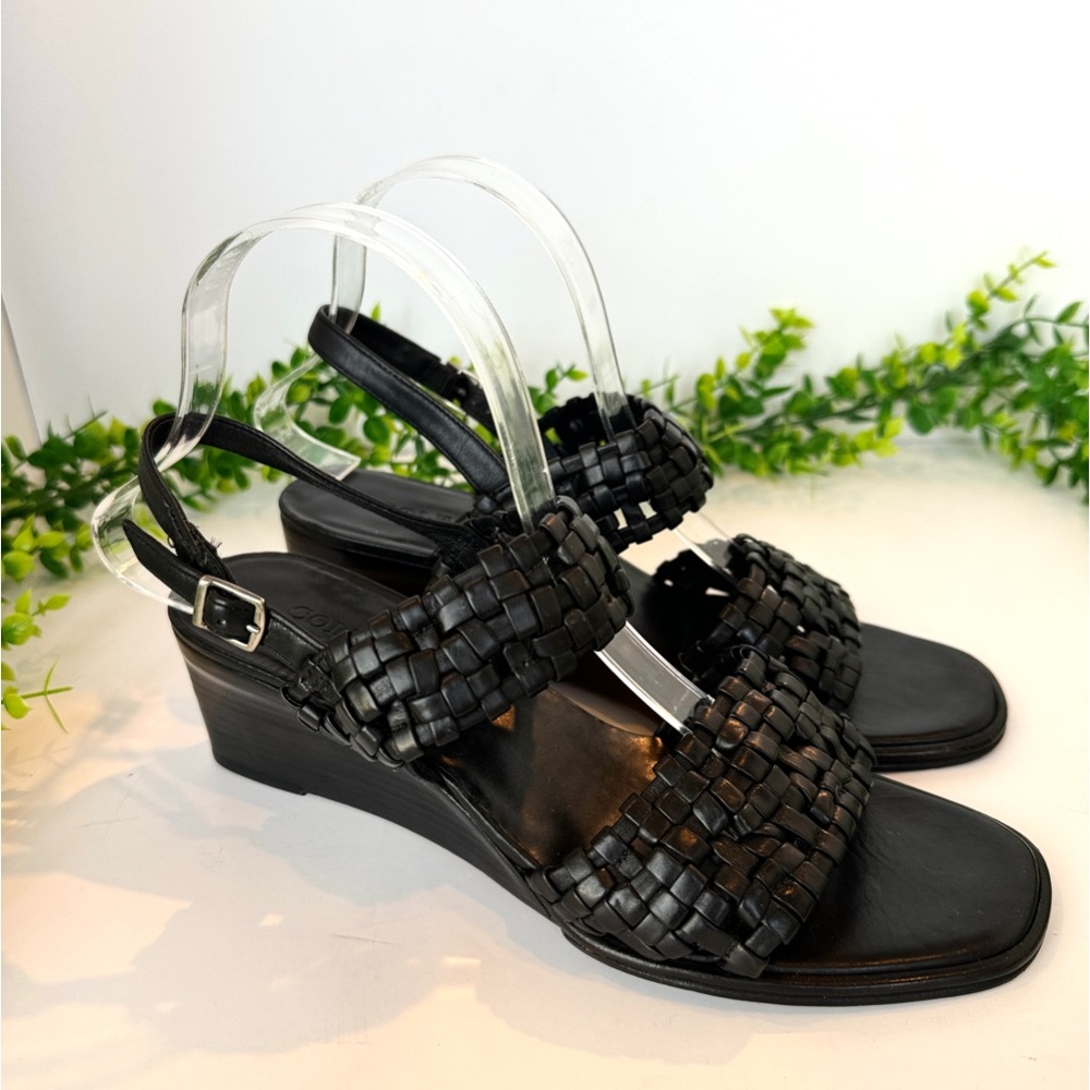 Cole Haan Resort Black Weave Leather Sandals Size 8B